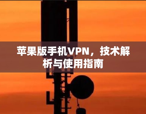 苹果版手机VPN，技术解析与使用指南