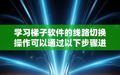 学习梯子软件的线路切换操作可以通过以下步骤进行